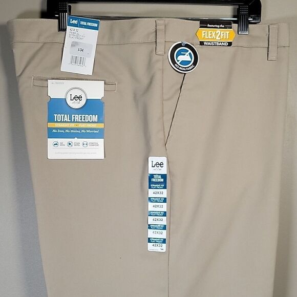 Lee Total Freedom Straight Fit Casual Pants 42x32 - Picture 6 of 10